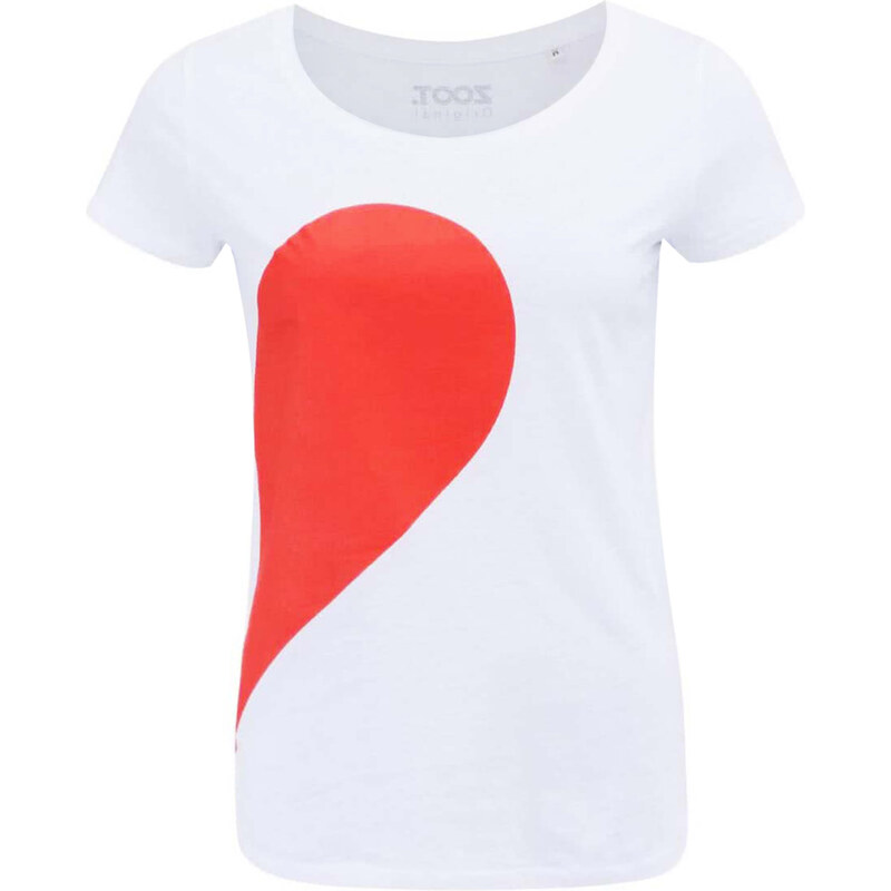 Bílé dámské tričko ZOOT Originál Její strana srdce