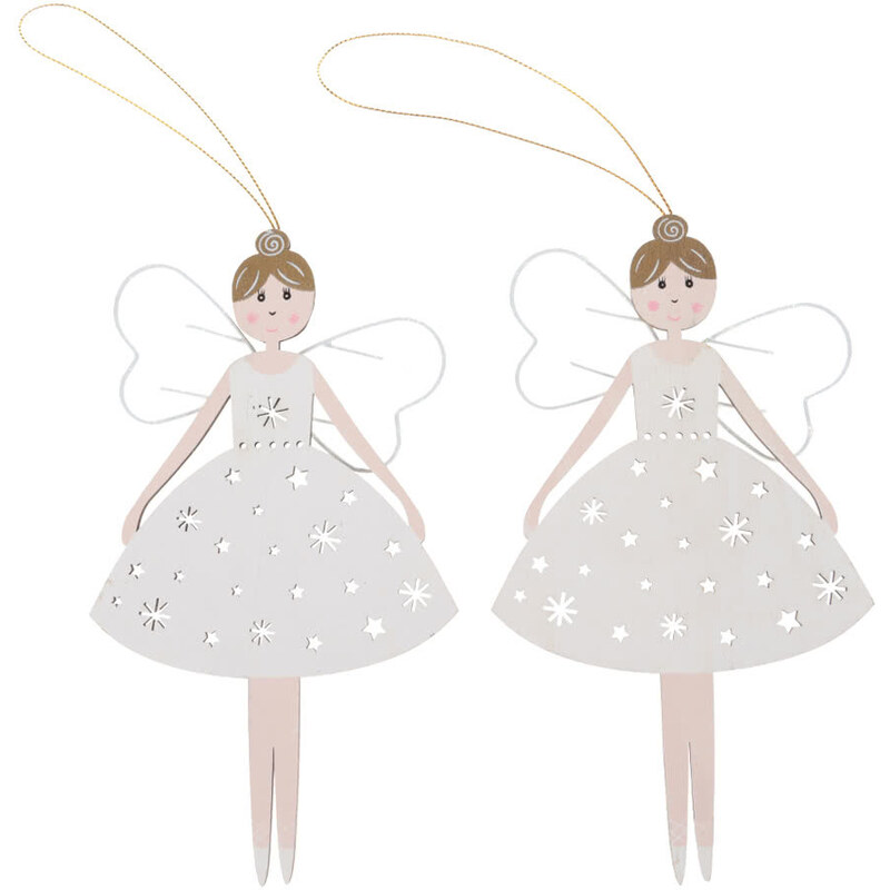 OFFLINE PRODEJ - Dřevěná ozdoba ve tvaru víly Sass & Belle Christmas Fairy