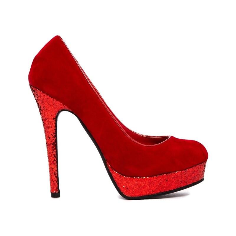 Sugarfree Shoes Sugarfree Sofia Platform Heeled Court Shoes - Red