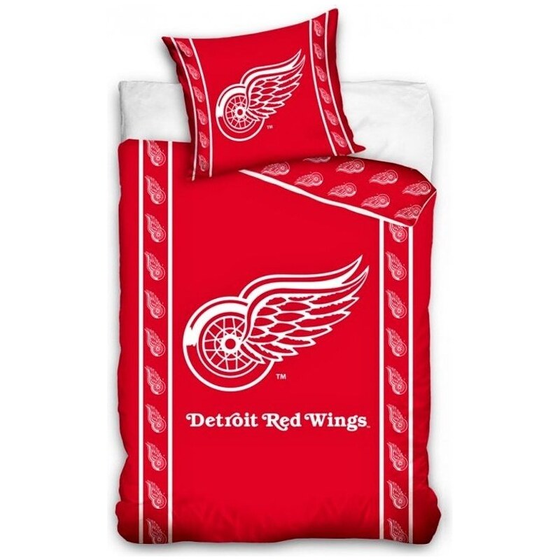 TipTrade (CZ) Hokejové ložní povlečení NHL Detroit Red Wings - 100% bavlna - 70x90 cm + 140x200 cm
