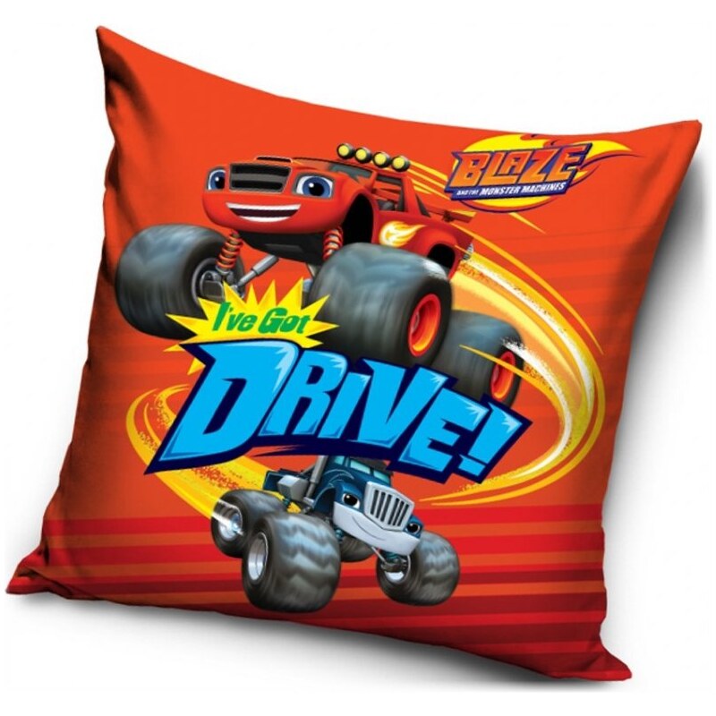 Carbotex Povlak na polštář Plamínek a čtyřkoláci - Monstertruck Blaze - motiv Drive - 40 x 40 cm