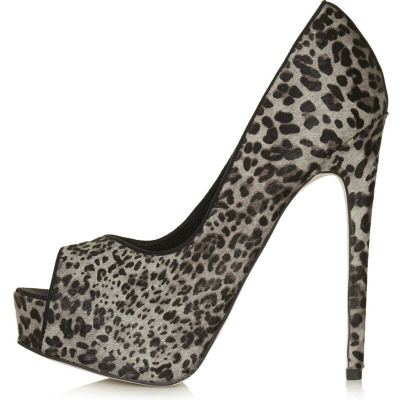 Topshop SASKIA Grey Leopard Platform Shoes