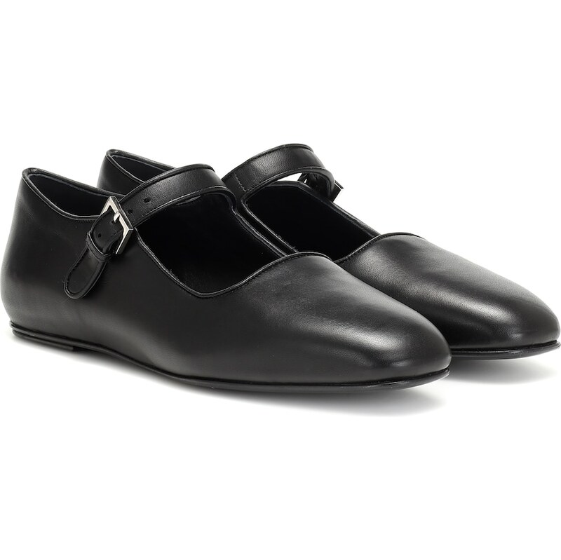 The Row Ava leather ballet flats