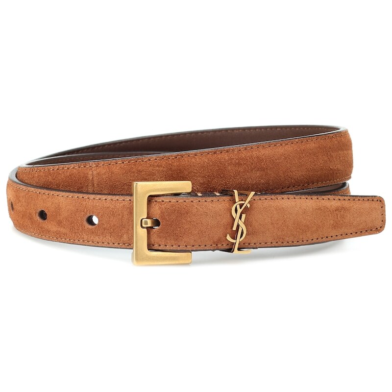 Saint Laurent Cassandre 20 suede belt