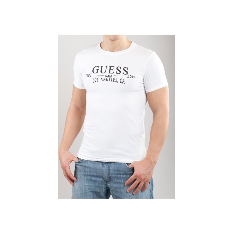Pánské tričko Guess UCPM29 bílá Bílá