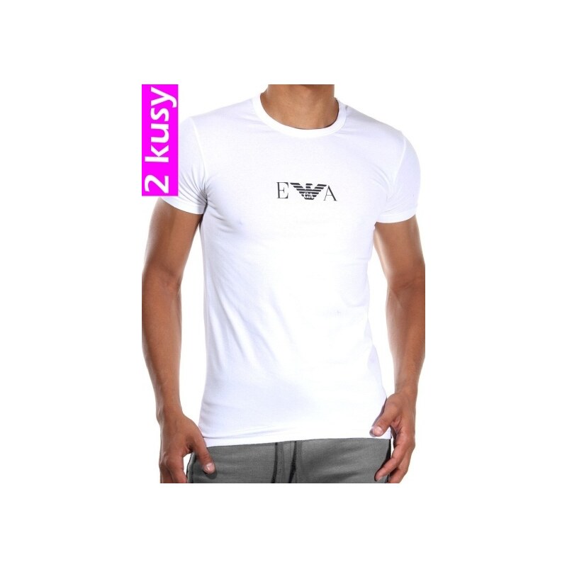 Pánské tričko Emporio Armani 111267 CC715 bílá 2 kusy Bílá