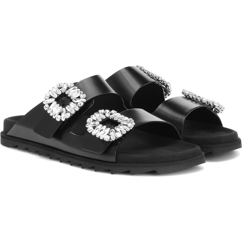 Roger Vivier Slidy Viv leather sandals