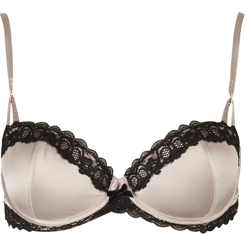 Topshop Satin and Lace Balconette Bra