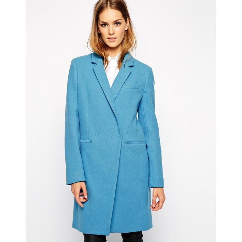 French Connection Imperial Coat in Wool - Blue