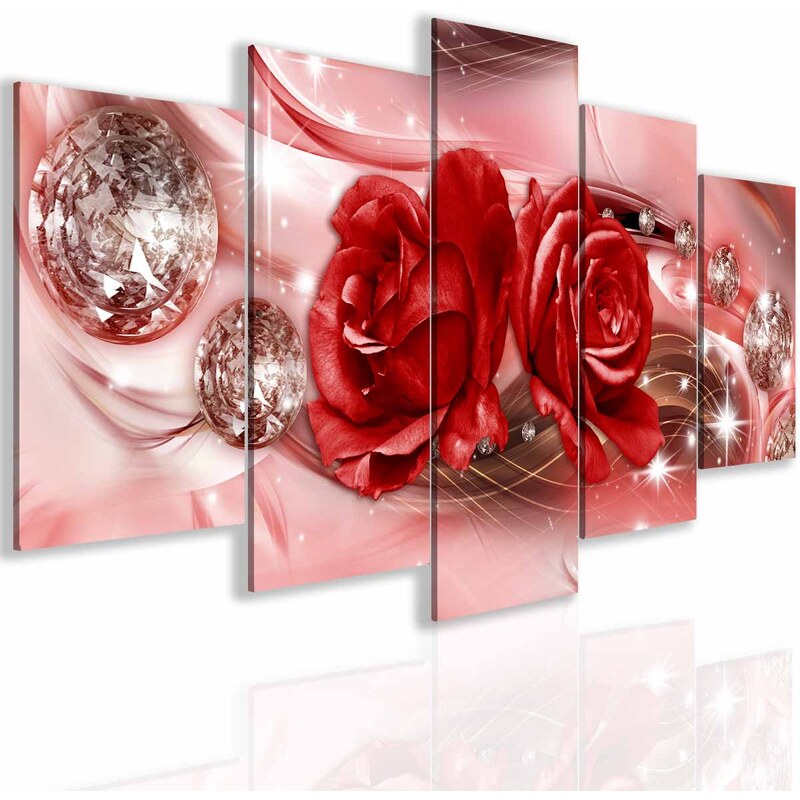Malvis Abstraktní obraz růže Red