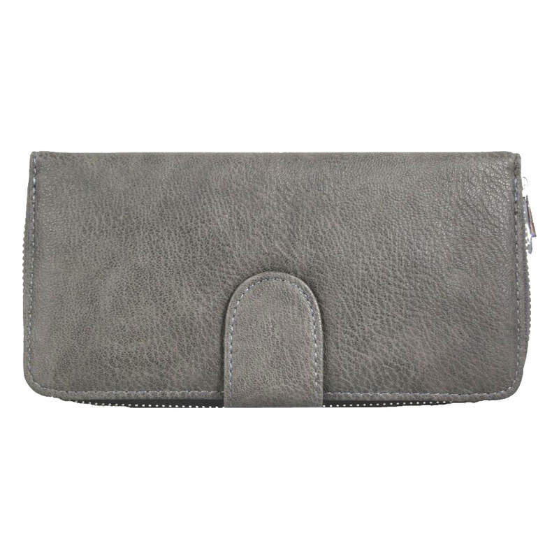 New Berry Praktická dámská zipová peněženka FD-004 šedá - dle obrázku
