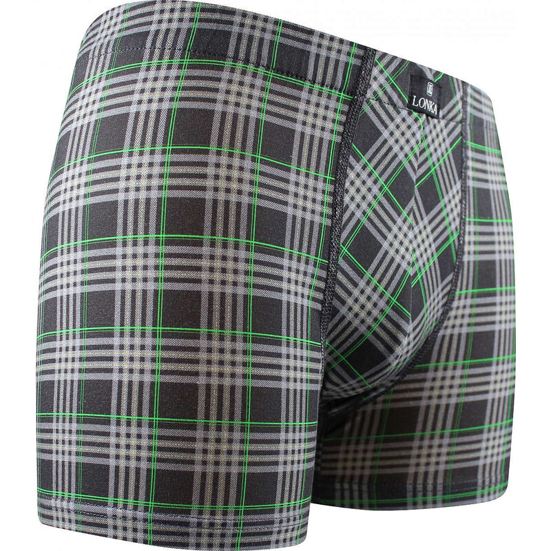 LONKA Pánské boxerky Tartan šedé