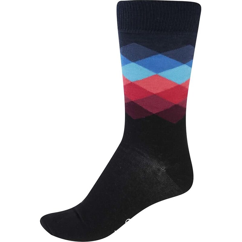 Černé unisex vzorované ponožky Happy Socks Faded Diamond