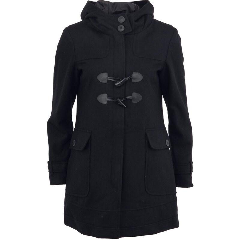 Černý kabát s kapucí Oxmo