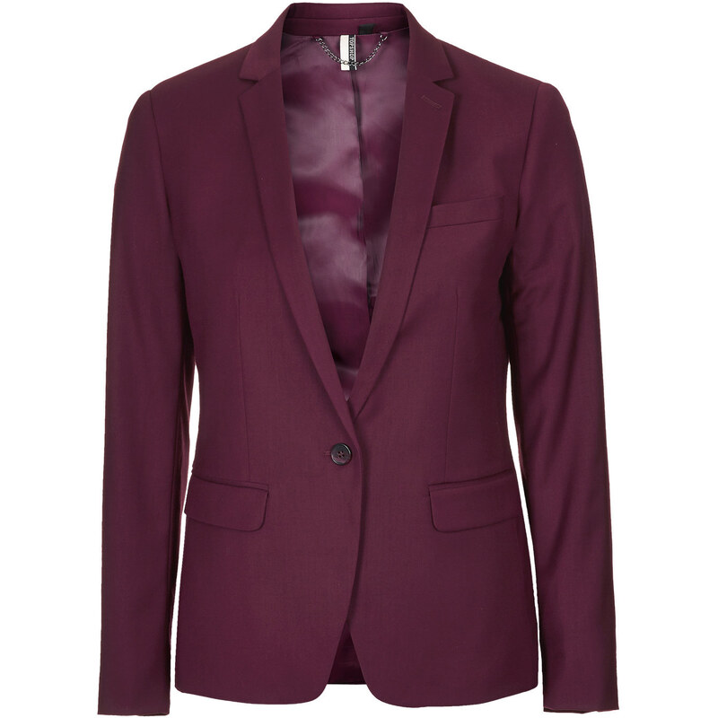 Topshop Premium Oxblood Suit Blazer