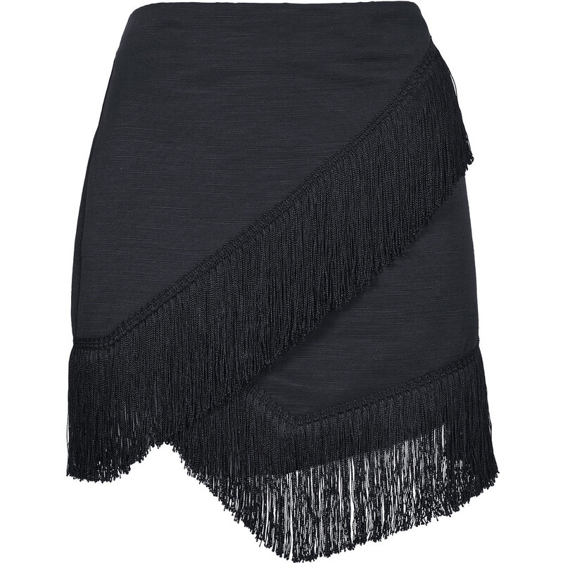Topshop Fringe Trim Wrap Skirt