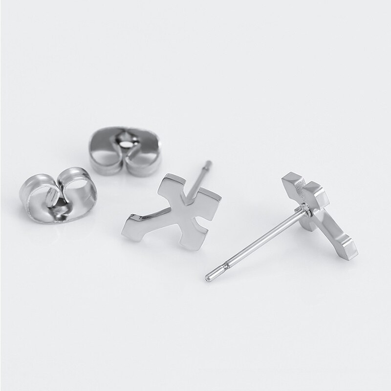 BM Jewellery Náušnice křížky z chirurgické oceli S879009