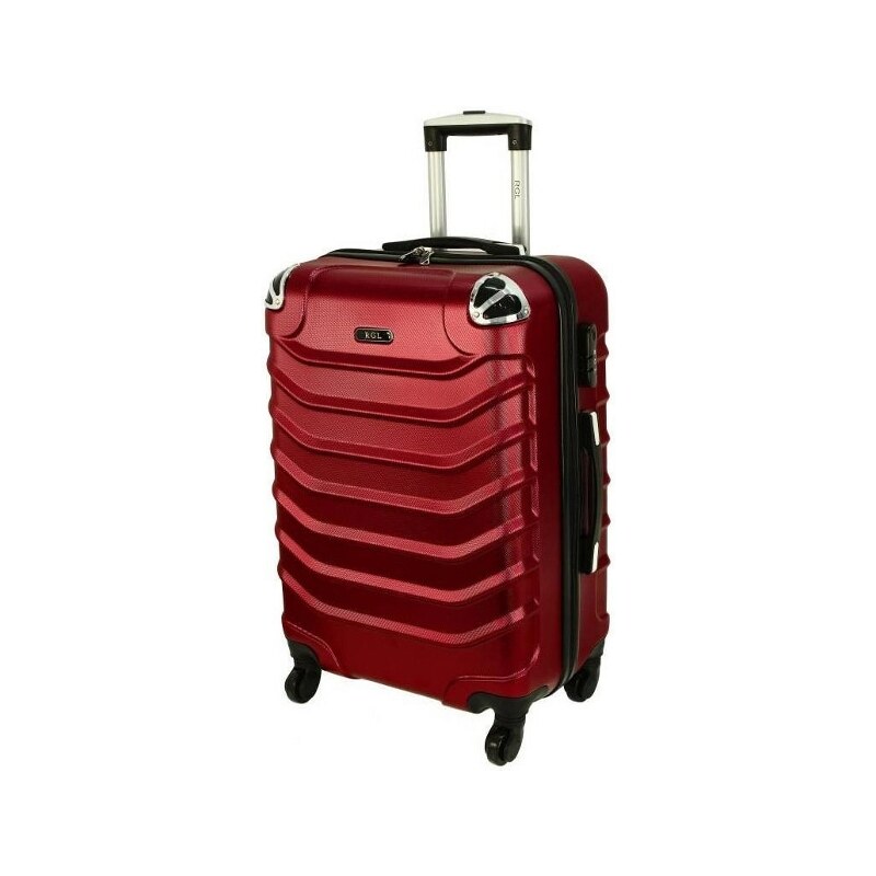 Rogal Tmavě červená sada 3 plastových kufrů "Premium" - vel. M, L, XL