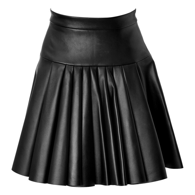 David Koma Pleated Leather Mini-Skirt