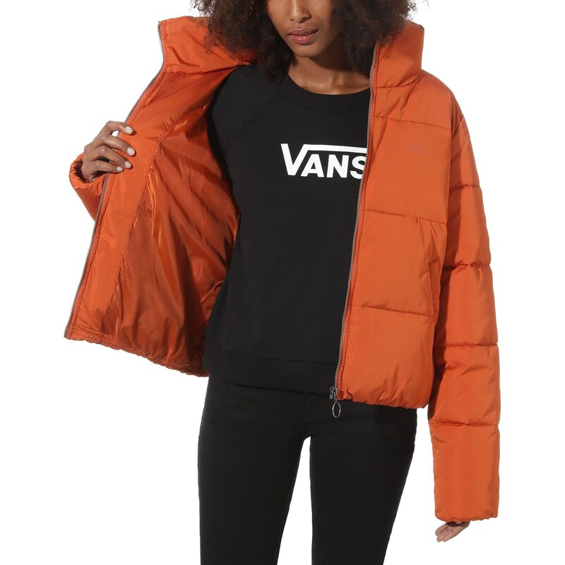 vans Dámská street zimní bunda foundry puffer jacket potters clay