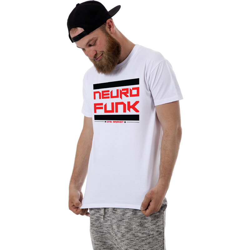 DNBMARKET Pánské tričko NEUROFUNK Stripes černé / bílé