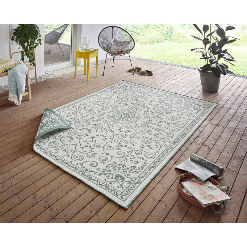 NORTHRUGS - Hanse Home koberce Kusový koberec Twin Supreme 103865 Leyte Green/Cream – na ven i na doma - 80x150 cm