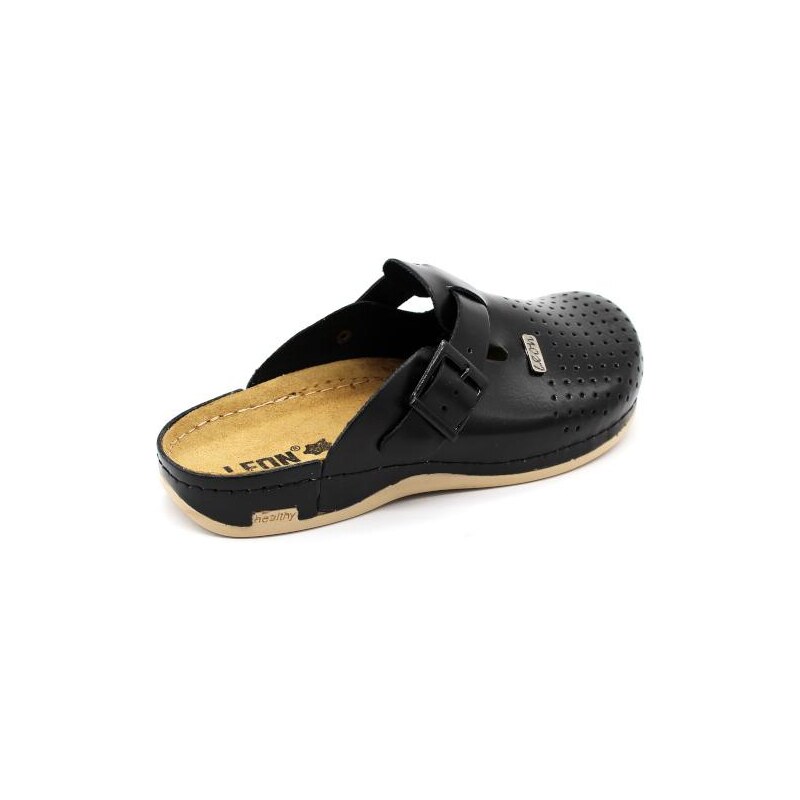 Leon 700 Pánská kožená zdravotní obuv - Černá