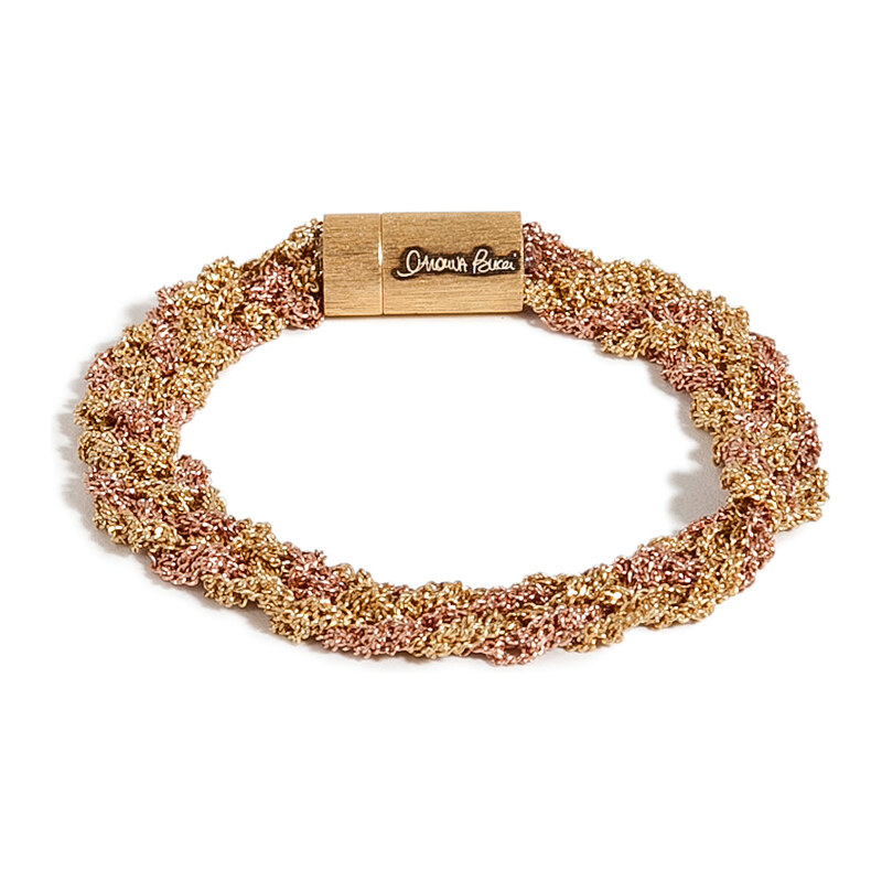 Carolina Bucci Gold/Rose Gold Woven Chain Bracelet