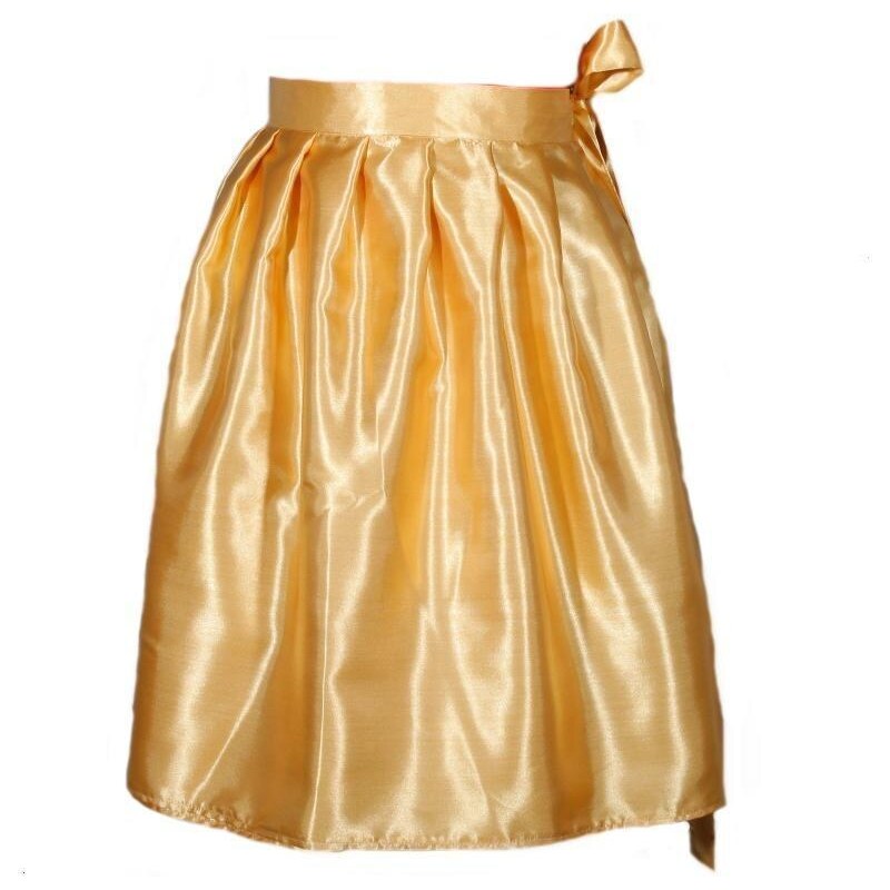 Zlatá saténová zavinovací sukně Victorie