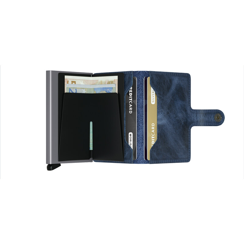Kožená peněženka SECRID Miniwallet Vintage Blue modrá