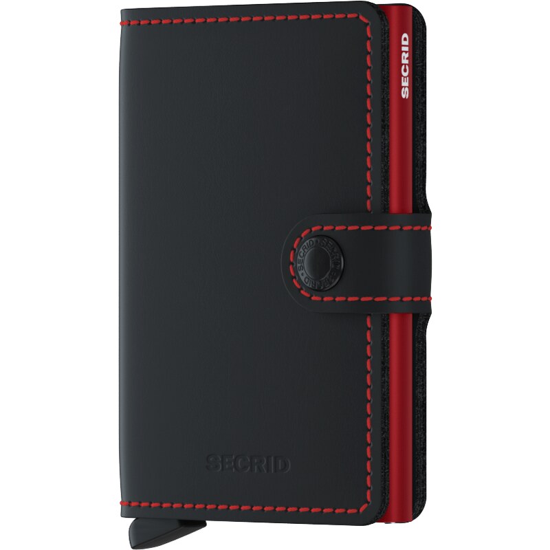 Kožené pouzdro na karty SECRID Miniwallet Matte Black-Red černá