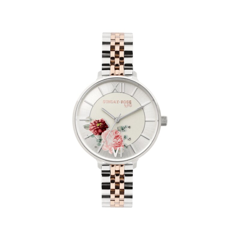 JVD Dámské luxusní designové hodinky SUNDAY ROSE Spirit BICOLOR SUN 41781667