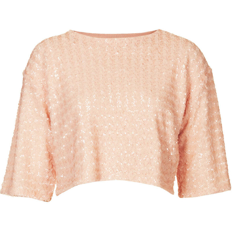 Topshop Knitted Sequin Front Jumper