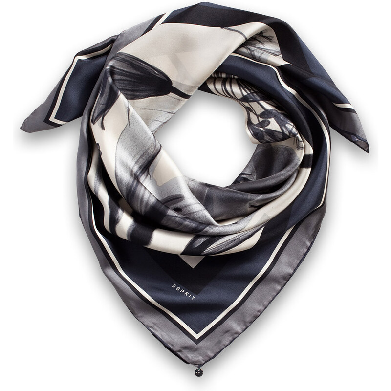 Esprit silk scarf with a large, flower print