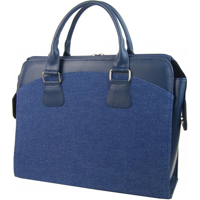 PUNCE LC-01 riflová modrá dámská kabelka pro notebook do 15.6 palce