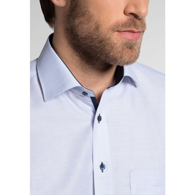 Pánská košile ETERNA Comfort Fit světle modrá s navy kontrastem Non Iron