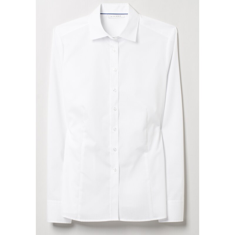 Dámská volná košilová halenka dlouhý rukáv ETERNA Modern Classic stretch bavlna Easy Iron bílá
