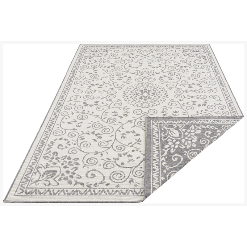 NORTHRUGS - Hanse Home koberce Kusový koberec Twin Supreme 103866 Leyte Grey/Cream – na ven i na doma - 80x150 cm