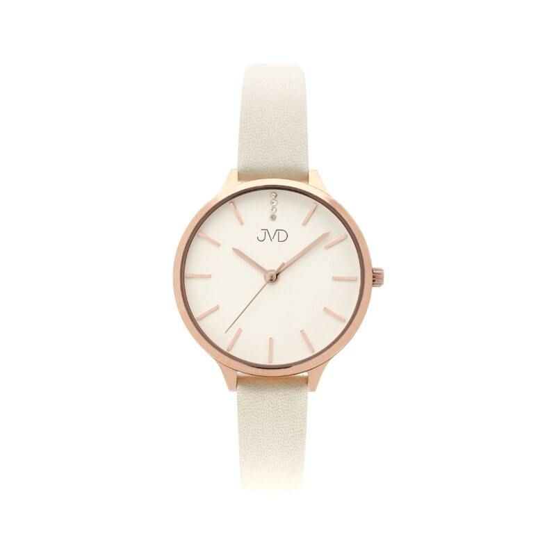 Dámské módní designové hodinky JVD JZ201.5 s řemínkem z pravé kůže 41781701