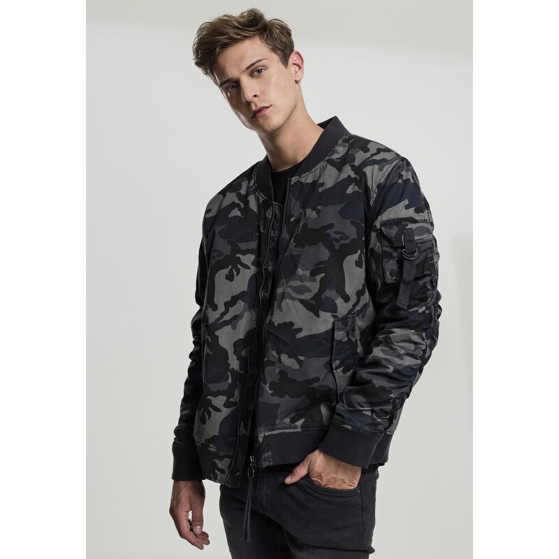 UC Men Vintage Camo Cotton Bomber Jacket tmavé camo