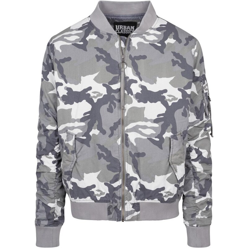 UC Men Vintage Camo Cotton Bomber Jacket snow camo