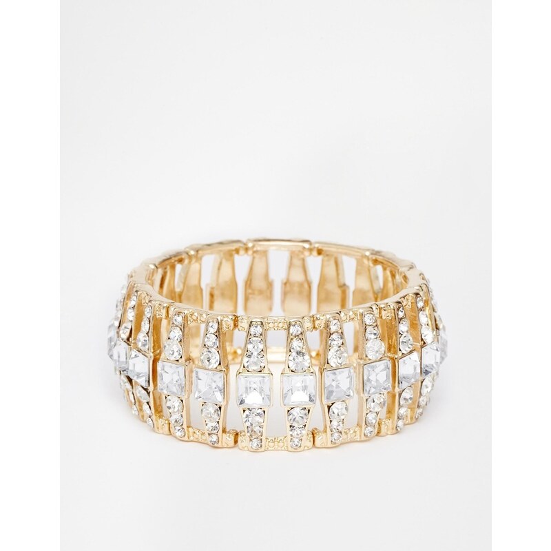 Lipsy Crystal Stretch Bracelet - Gold