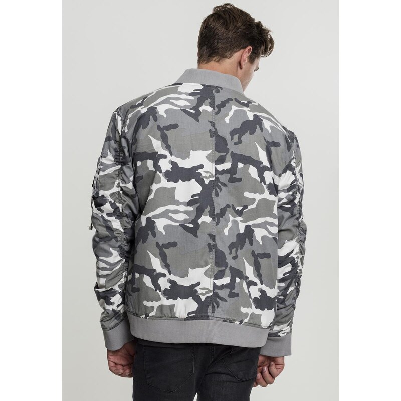 UC Men Vintage Camo Cotton Bomber Jacket snow camo