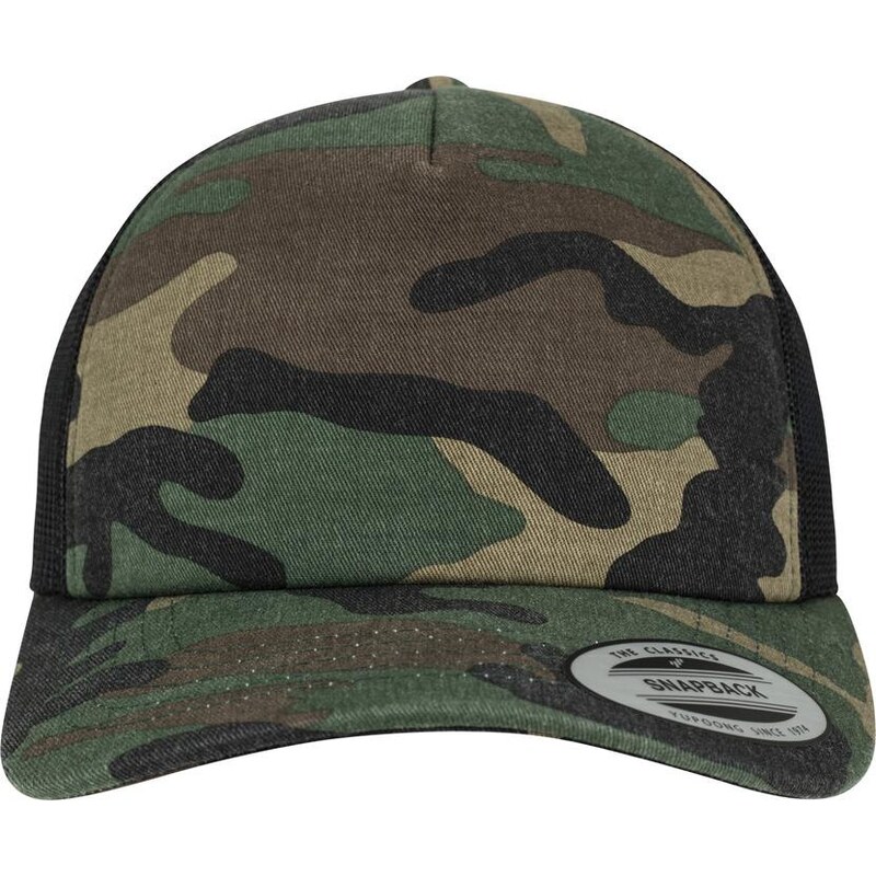 Flexfit Camo Trucker Čepice woodcamo/blk