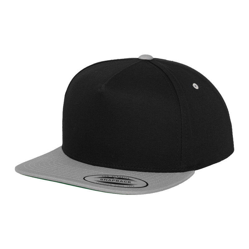 Flexfit Klasický 5 panelový Snapback blk/stříbrný