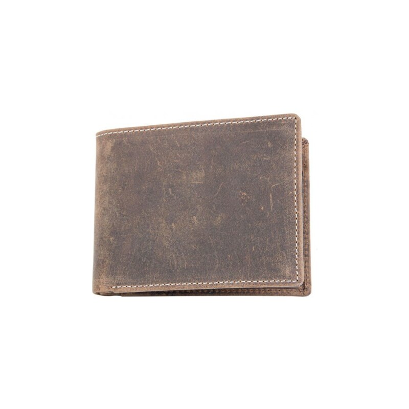 Kožená peněženka z pevné kůže bez nápisů či značek FLW
