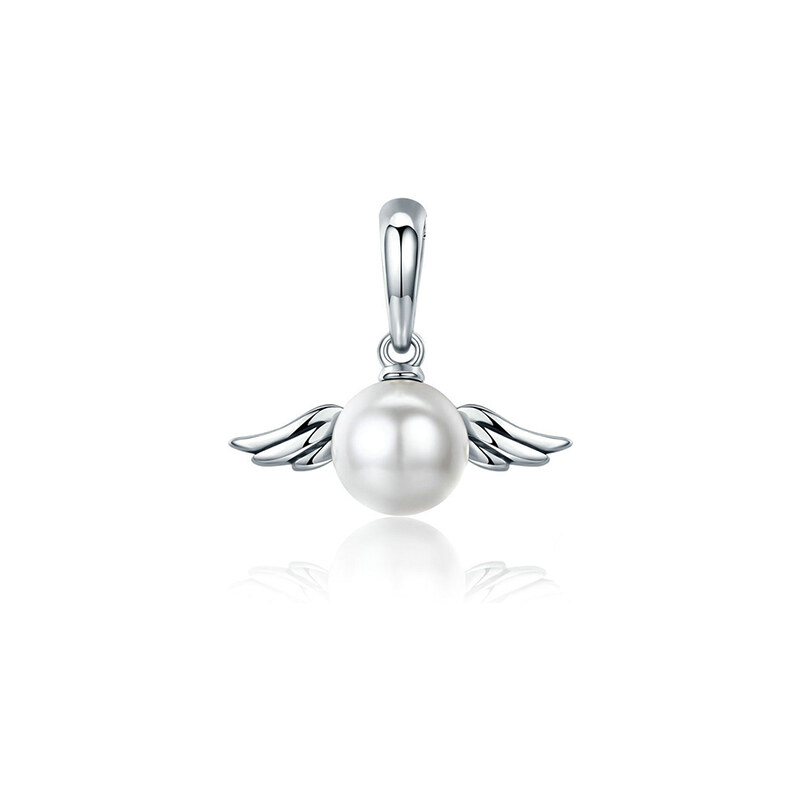P&J Jewellery Stříbrný visací přívěsek s perlou Křídla oceánu SB25