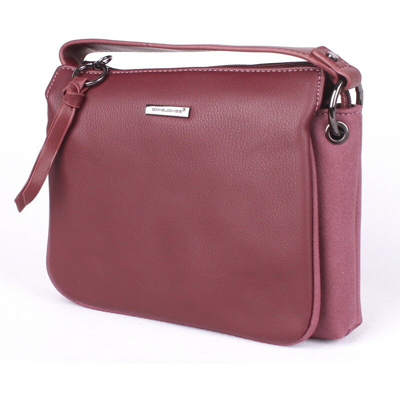 Tříoddílová tmavěčervená (vínová) crossbody kabelka David Jones CM5322