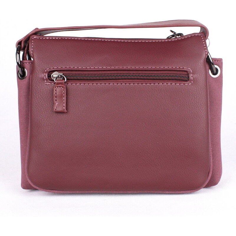 Tříoddílová tmavěčervená (vínová) crossbody kabelka David Jones CM5322