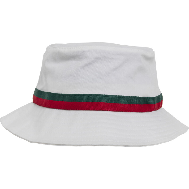 Flexfit Stripe Bucket Hat bílá/pálená/zelená